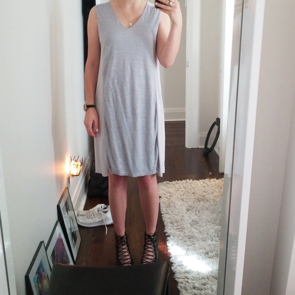 Two-texture grey dress
